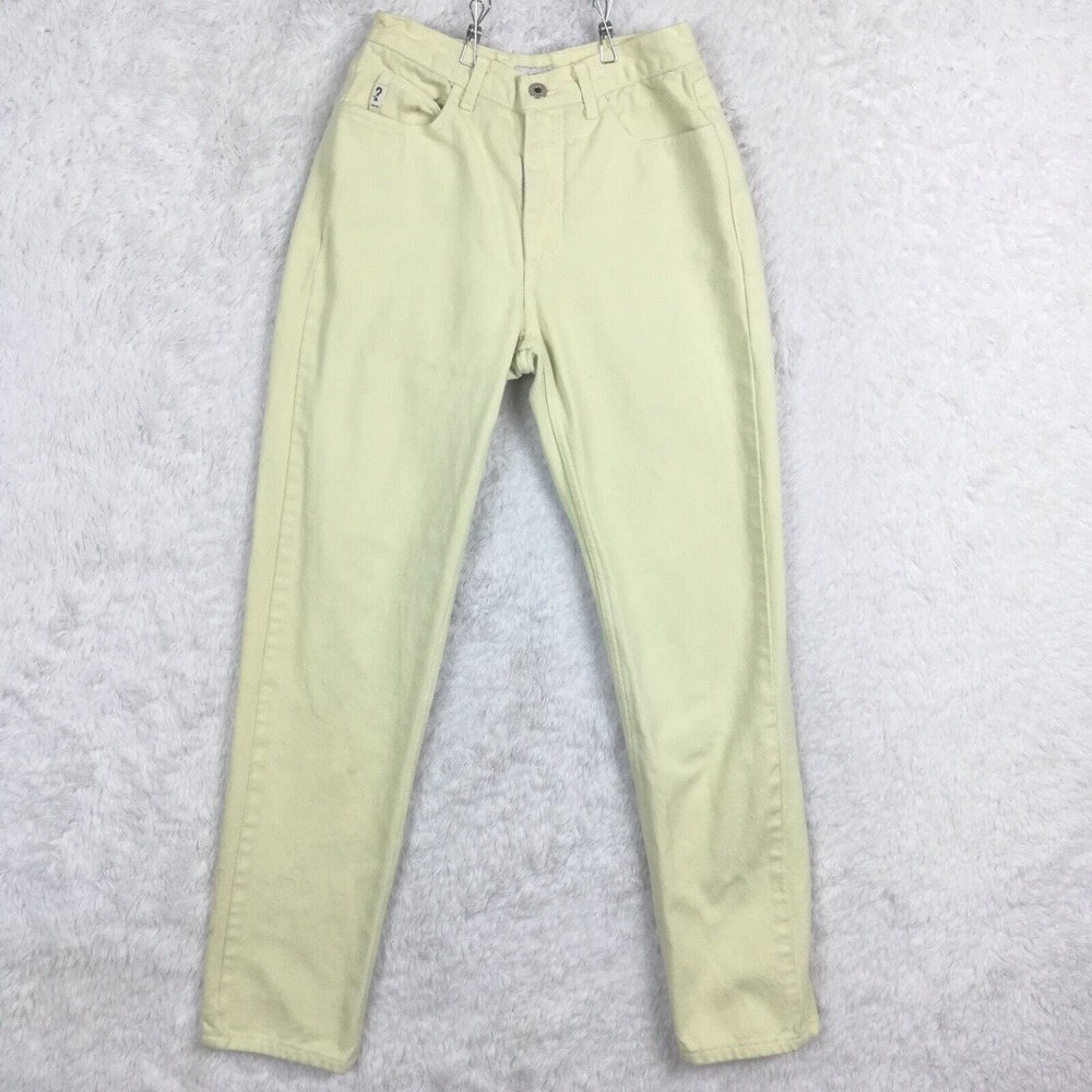 Vtg Guess Womens Jeans Mom Yellow‎ Denim Mid Rise Tapered Girl Next Door 26